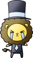 cartoon crying lion wearing shirt and tie png