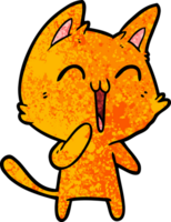 happy cartoon cat meowing png