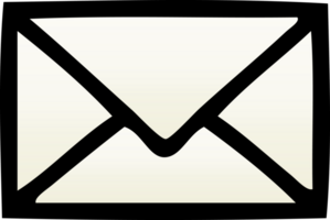 gradient shaded cartoon of a paper envelope png