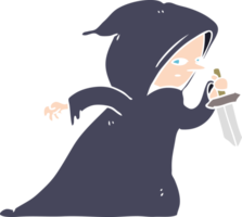 flat color style cartoon assassin png
