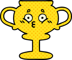 comic book style cartoon of a trophy png