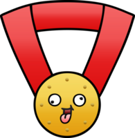 gradient shaded cartoon of a gold medal png