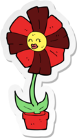 autocollant d'une fleur de dessin animé png