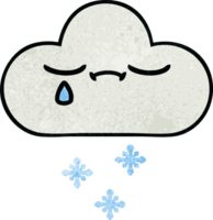 retro grunge texture cartoon of a snow cloud png