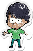 distressed sticker of a cartoon woman png