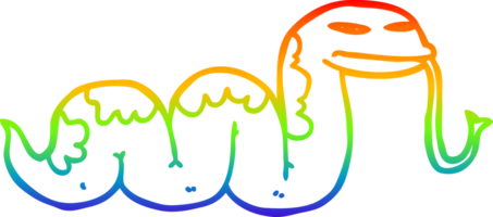 regnbåge lutning linje teckning av en tecknad serie glider orm png