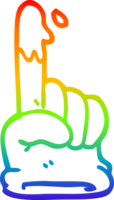 Regenbogen Gradient Linie Zeichnung von ein Karikatur Gummi Handschuh png