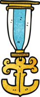 médaille de marin doodle dessin animé png