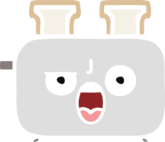 flat color retro cartoon of a of a toaster png