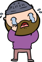 cartoon bearded man crying png