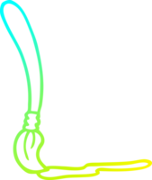 cold gradient line drawing of a cartoon paint brush png