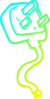 cold gradient line drawing of a cartoon british plug png