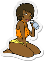 sticker of a cartoon sexy gym girl png