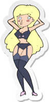 adesivo de uma mulher de desenho animado em lingerie png