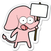 sticker of a cute cartoon elephant png