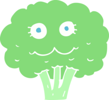 flat color illustration of broccoli png