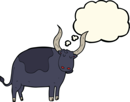 cartoon ox with thought bubble png