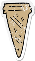 distressed sticker of a cartoon ice cream cone png