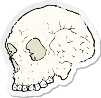 retro distressed sticker of a skull illustration png