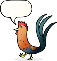 gallo de dibujos animados con burbujas de discurso png