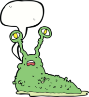 cartoon gross slug with speech bubble png