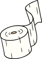main tiré dessin animé griffonnage de une toilette rouleau png