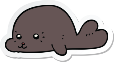 sticker of a cartoon baby seal png