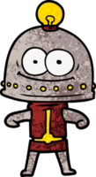 robot de cartón feliz con bombilla png