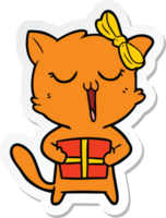 adesivo di un gatto cartone animato png