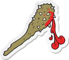 sticker of a cartoon bloody stone age club png