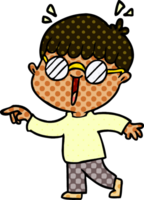 menino de desenho animado usando óculos png