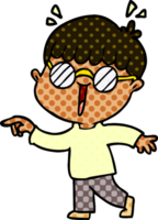 Cartoon-Junge mit Brille png