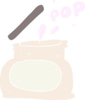 flat color illustration of popping jar png