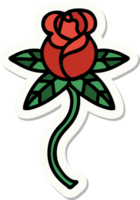 adesivo de tatuagem em estilo tradicional de rosa png