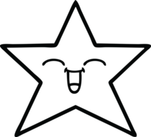 line drawing cartoon of a gold star png