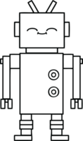 linje teckning tecknad serie av en robot png