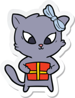 sticker of a cartoon cat png