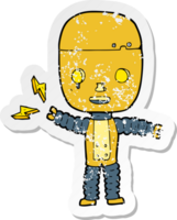 retro noodlijdende sticker van een cartoonrobot png