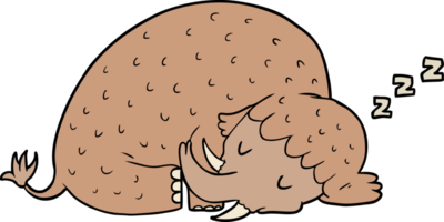 mamut de dibujos animados durmiendo png