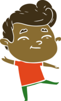 homem de desenho animado de estilo de cor plana feliz png