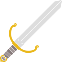 épée de dessin animé de style plat couleur png