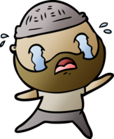 cartoon bearded man crying png