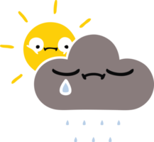 plano cor retro desenho animado do uma tempestade nuvem e Sol png