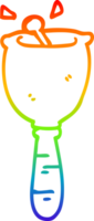 rainbow gradient line drawing of a cartoon ringing bell png
