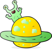 tiré dessin animé extraterrestre planète png