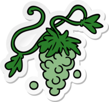 hand drawn sticker cartoon doodle of grapes on vine png