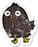 retro distressed sticker of a funny cartoon bird png