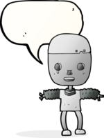 Cartoon-Roboter mit Sprechblase png