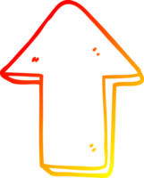 warm gradient line drawing of a cartoon pointing arrow png