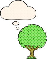 cartoon tree with thought bubble in comic book style png